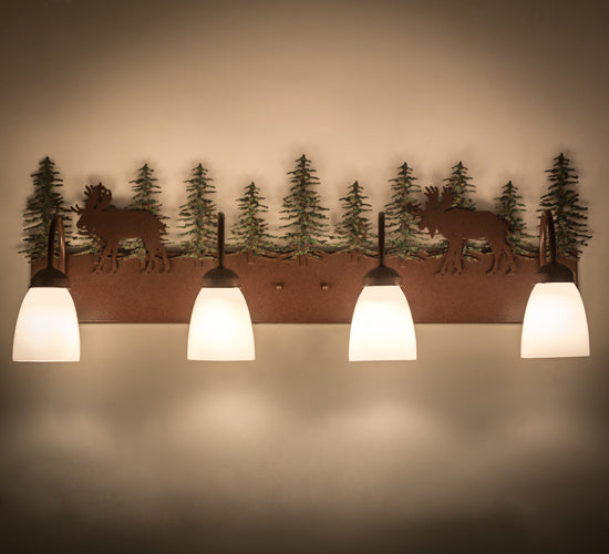 Meyda Tiffany Wandering Moose 29474 Bath Vanity Light 8 in. wide - Rust