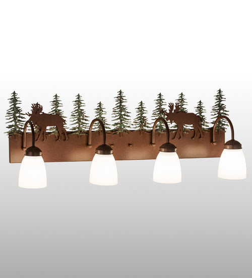 Meyda Tiffany Wandering Moose 29474 Bath Vanity Light 8 in. wide - Rust