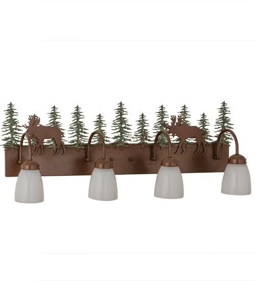 Meyda Tiffany Wandering Moose 29474 Bath Vanity Light 8 in. wide - Rust