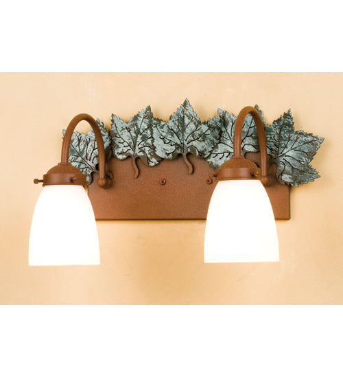 Meyda Tiffany Maple Leaf 29495 Bath Vanity Light 17 in. wide - Rust