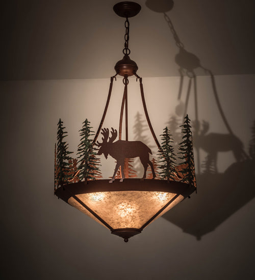 Meyda Tiffany Wandering Moose 29524 Pendant Light - Rust