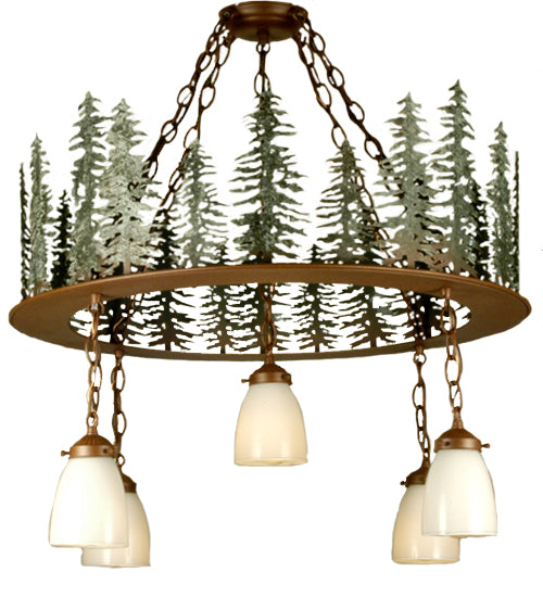 Meyda Tiffany Tall Pines 29557 Chandelier Light - Rust