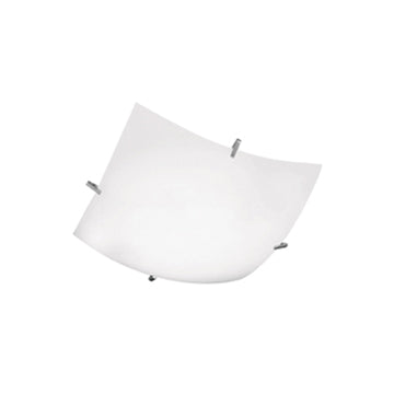 Jesco Lighting CTC608M Sail Two Light Flush Mount Ceiling Light  Frosted Glass With Satin Nickel Accent