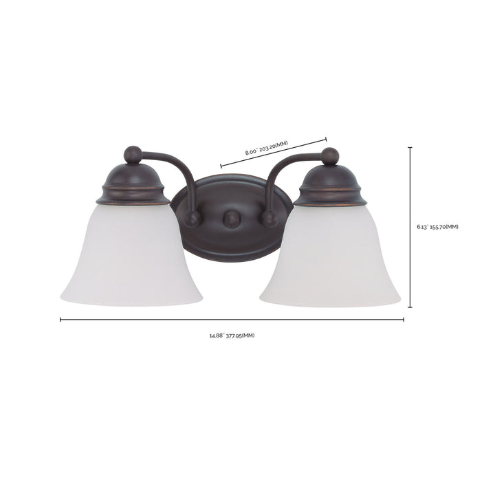 Nuvo Empire 60-3166 Bath Vanity Light 15 in. wide - Mahogany Bronze