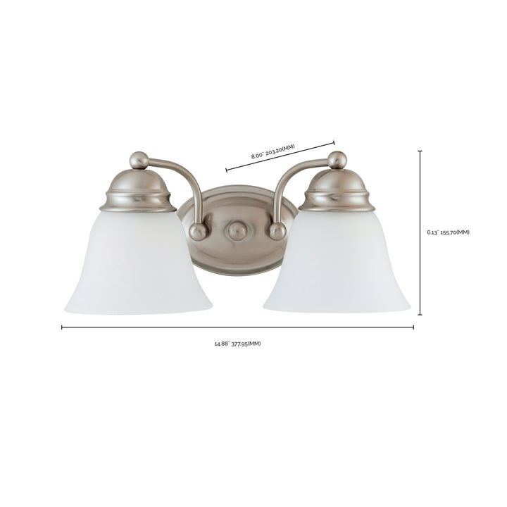 Nuvo Empire 60-3265 Bath Vanity Light 15 in. wide - Brushed Nickel