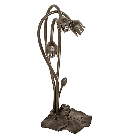 Meyda Tiffany Lighting 29937 Pond Lily Three Light Table Base Utility Light Bronze / Dark