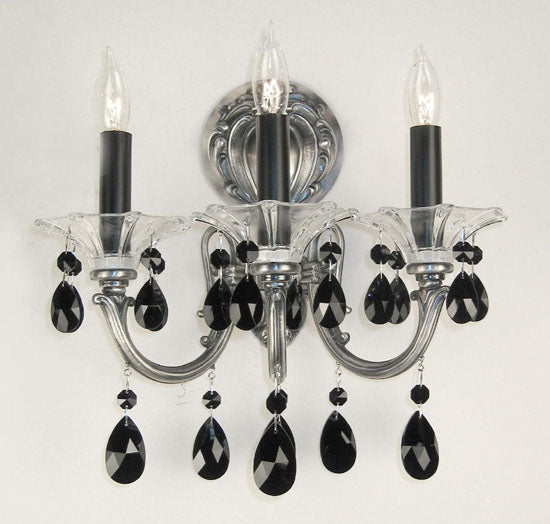 Classic Via Venteo 57003 MS CBK Wall Sconce Light - Millennium Silver