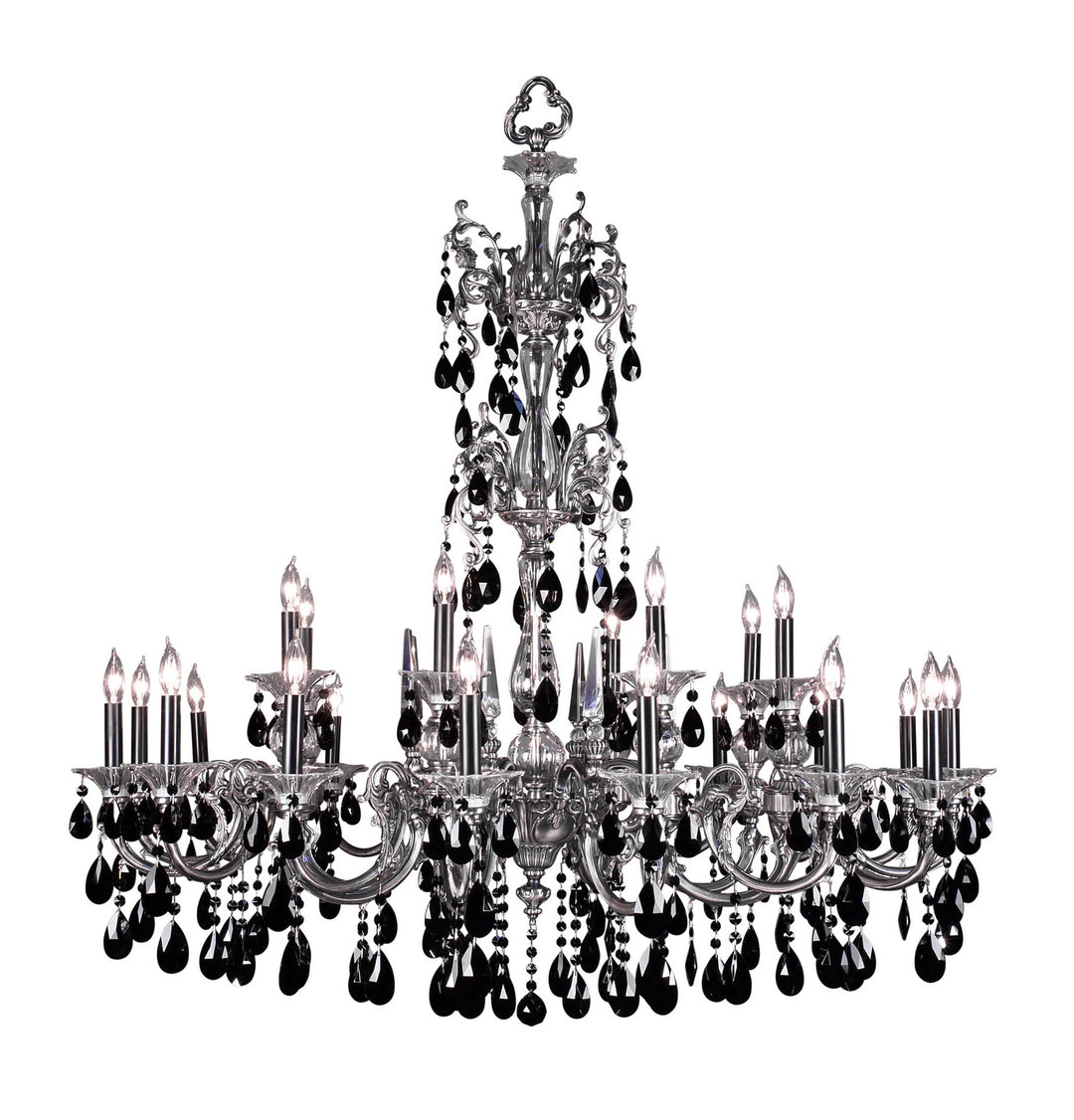 Classic Via Lombardi 57065 MS CBK Chandelier Light - Millennium Silver