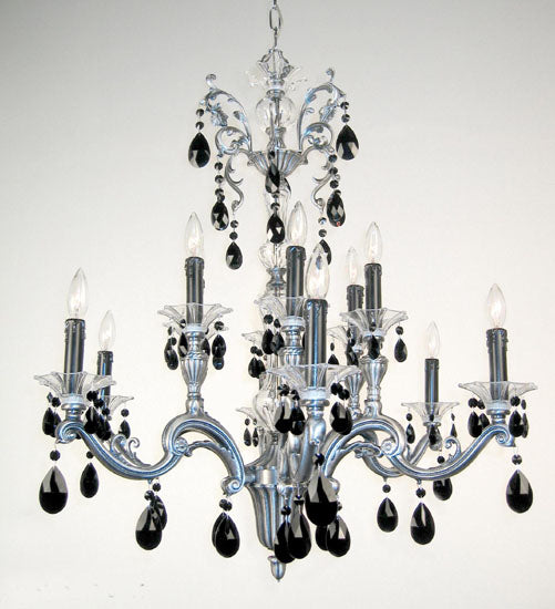Classic Via Firenze 57112 MS CBK Chandelier Light - Millennium Silver
