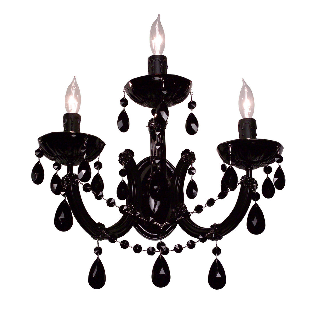 Classic Rialto Traditional 8343 BBLK CBK Wall Sconce Light - Black on Black