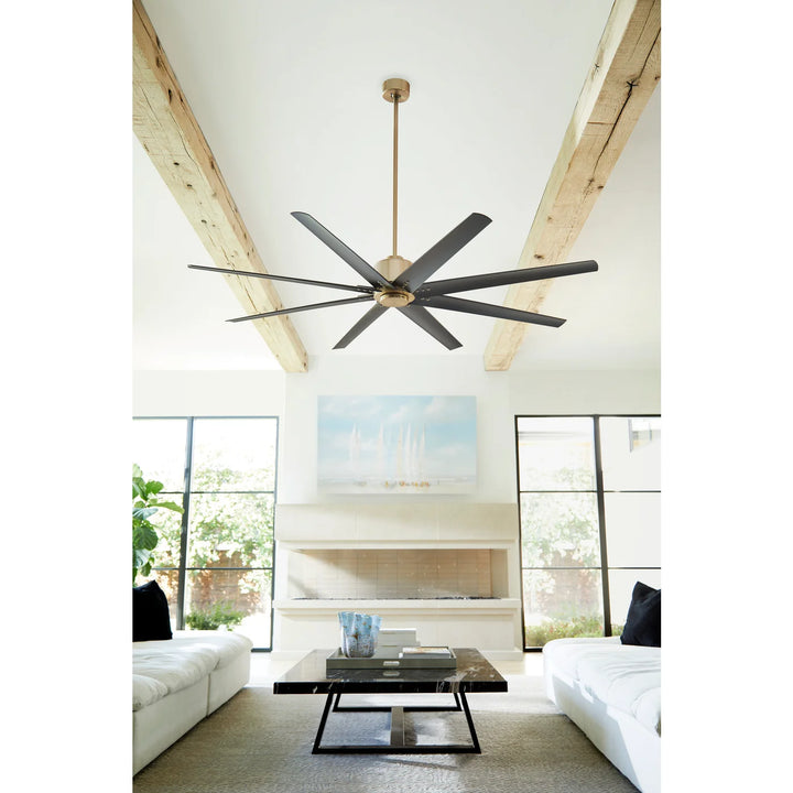 Oxygen Fleet Fan Modern Farmhouse 72 inch Ceiling Fan with Remote + Disk LED light kit - Aged Brass, Black