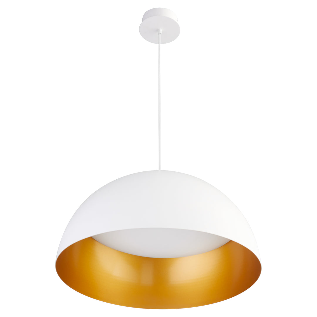 Oxygen Lucci 3-21-650 Pendant Light - White W/ Industrial Brass