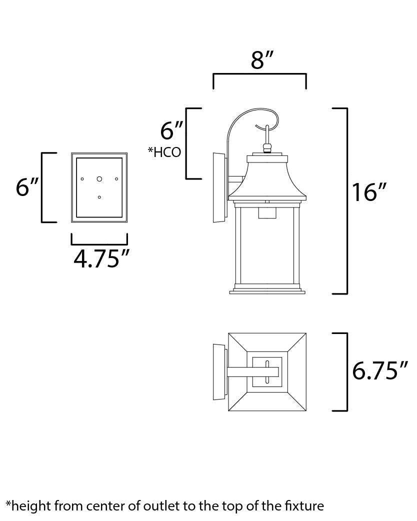 Maxim Lighting 30022CLBK  Vicksburg Outdoor Black