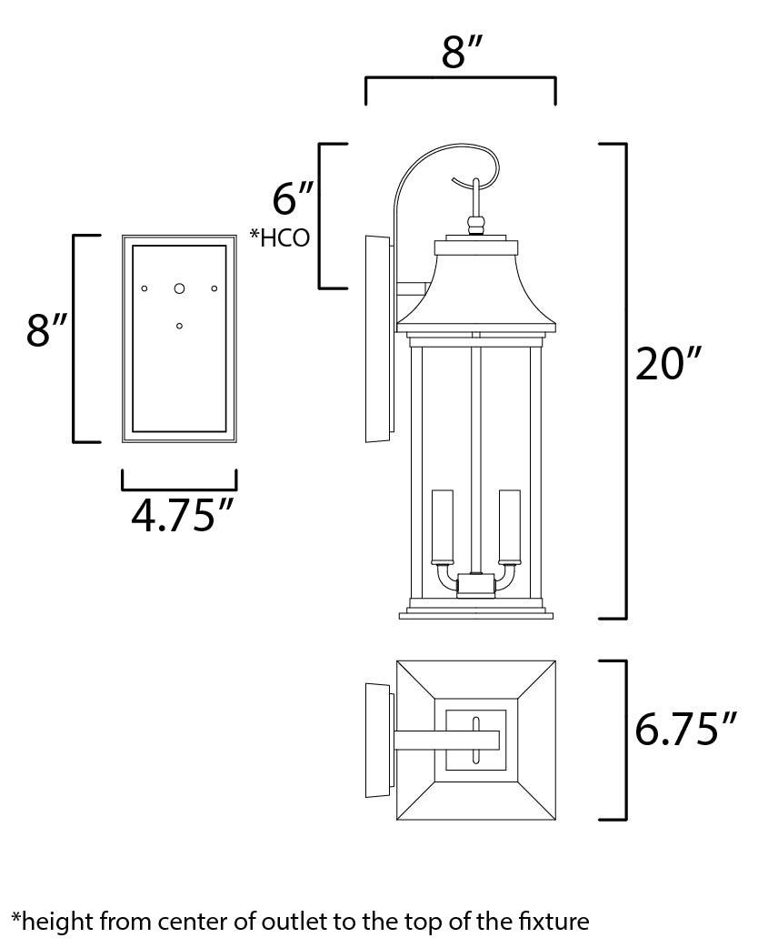 Maxim Lighting 30023CLBK  Vicksburg Outdoor Black