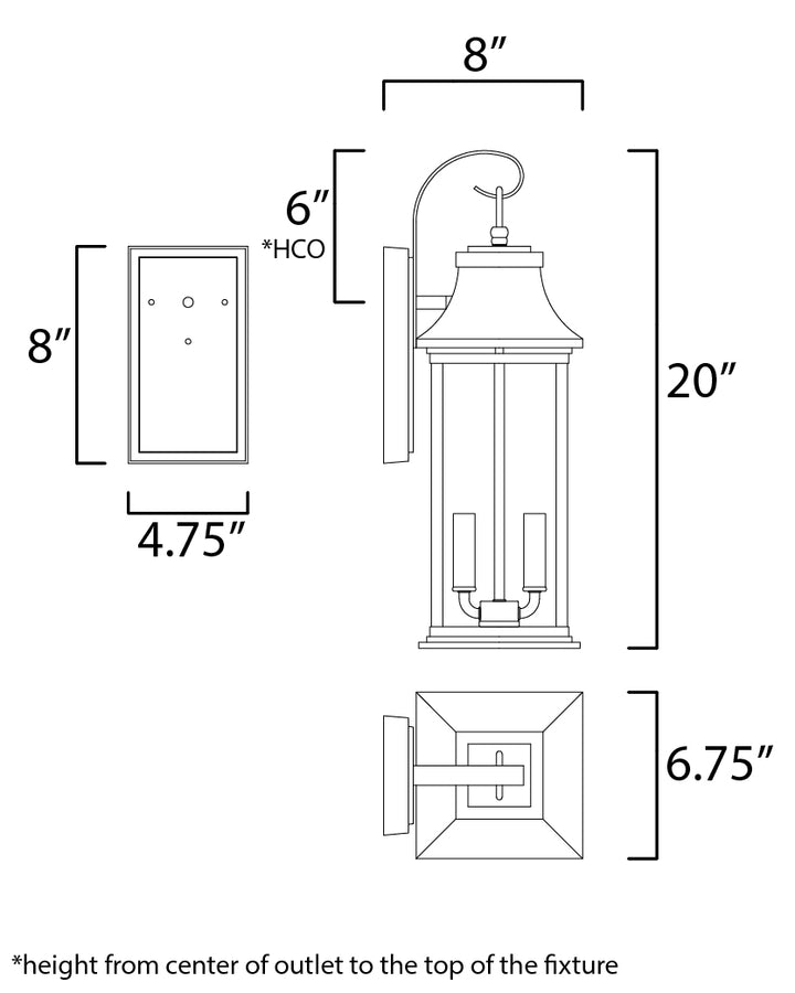 Maxim Lighting 30023CLBK  Vicksburg Outdoor Black