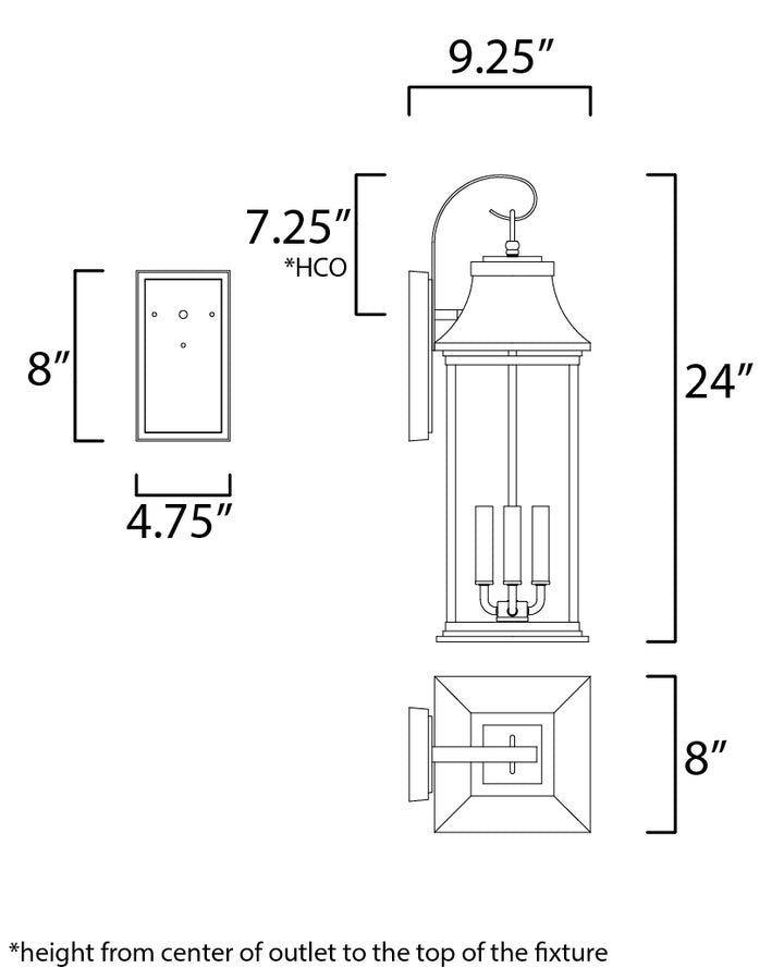 Maxim Lighting 30024CLBK  Vicksburg Outdoor Black