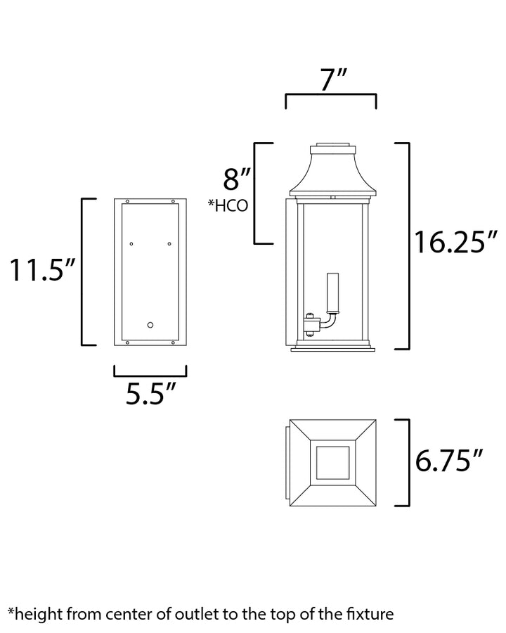 Maxim Lighting 30025CLBK  Vicksburg Outdoor Black