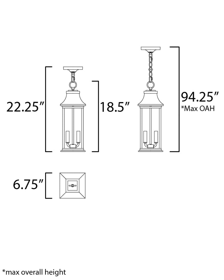 Maxim Lighting 30029CLBK  Vicksburg Outdoor Black
