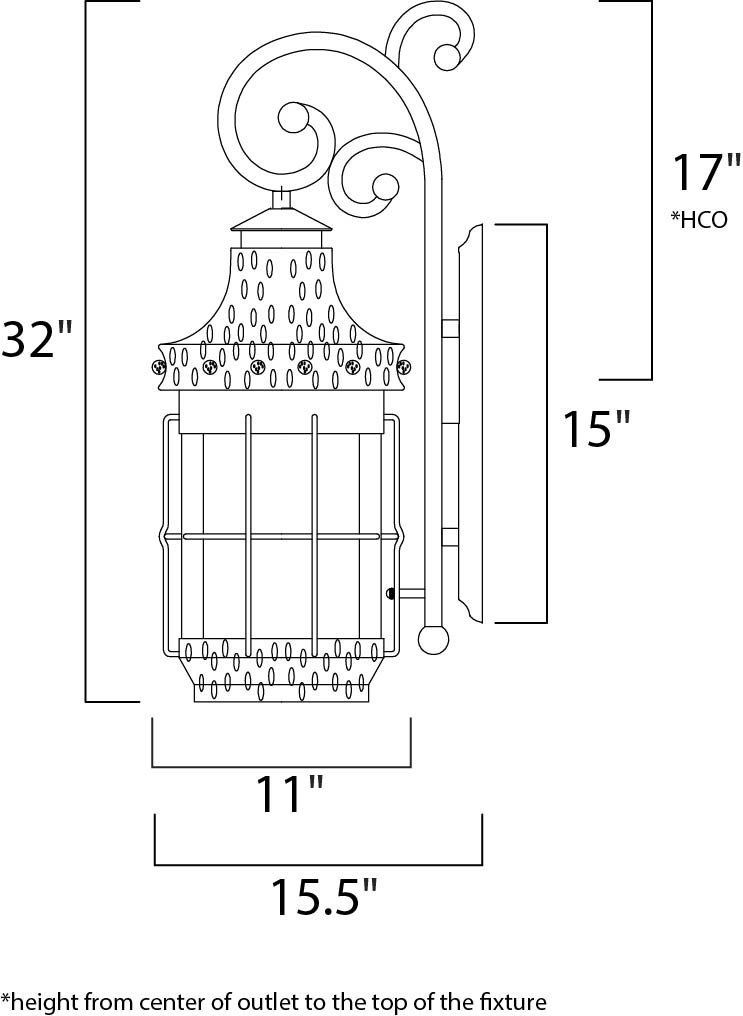 Maxim Lighting 30085CDCF  Nantucket Outdoor Country Forge