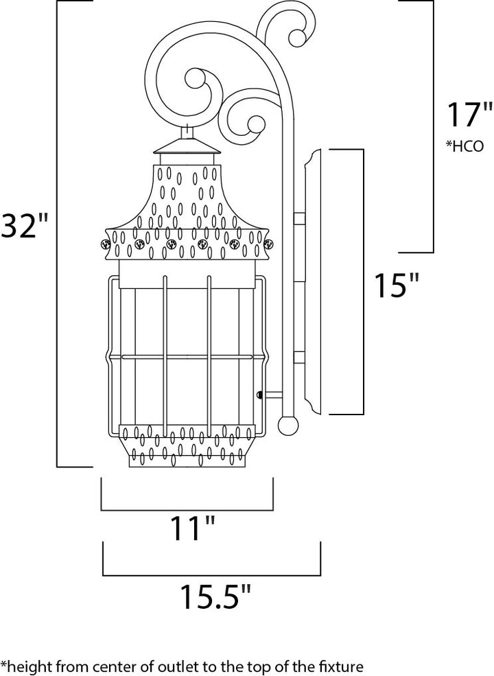 Maxim Lighting 30085CDCF  Nantucket Outdoor Country Forge