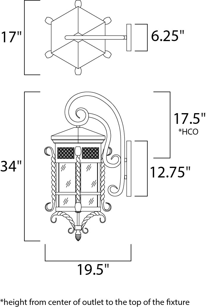 Maxim Lighting 30126CDCF Scottsdale Five Light Outdoor Wall Lantern Outdoor Bronze / Dark