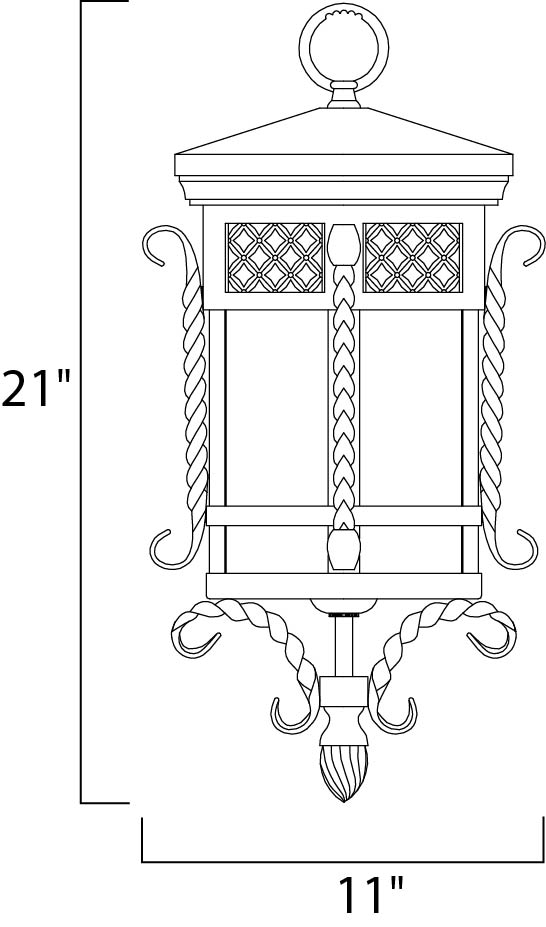 Maxim Lighting 30128CDCF Scottsdale Three Light Outdoor Hanging Lantern Outdoor Bronze / Dark