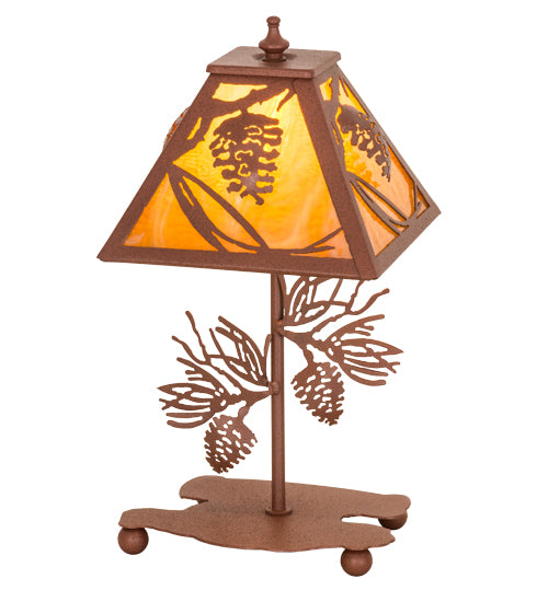 Meyda Tiffany Lighting 30158 Whispering Pines One Light Accent Lamp Lamp Bronze / Dark