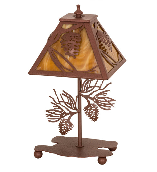 Meyda Tiffany Lighting 30158 Whispering Pines One Light Accent Lamp Lamp Bronze / Dark