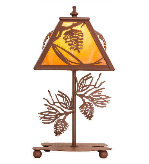 Meyda Tiffany Lighting 30158 Whispering Pines One Light Accent Lamp Lamp Bronze / Dark