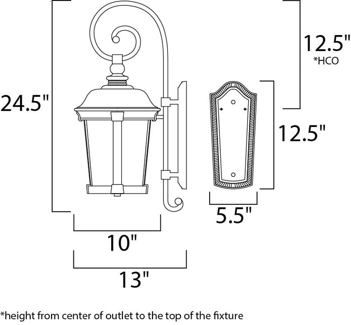 Maxim Lighting 3024CDBZ  Dover Dc Outdoor Bronze
