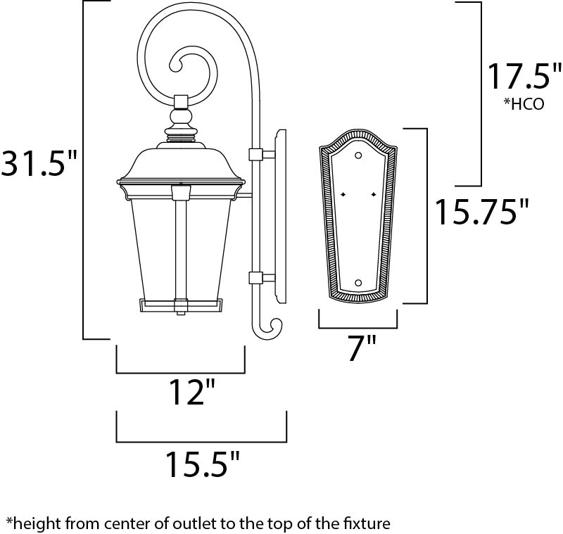 Maxim Lighting 3025CDBZ  Dover Dc Outdoor Bronze
