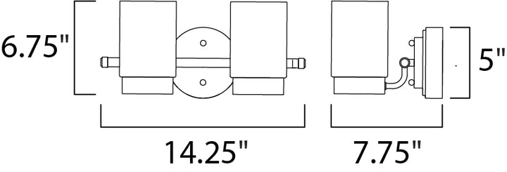 Maxim Mod 30262CLFTSN Bath Vanity Light 15 in. wide - Satin Nickel