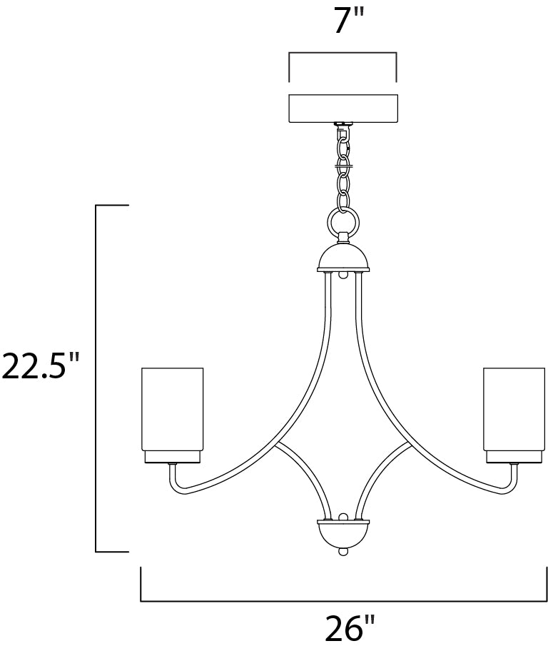 Maxim Mod 30265CLFTSN Chandelier Light - Satin Nickel