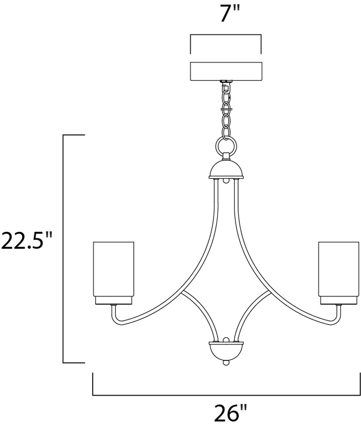 Maxim Mod 30265CLFTSN Chandelier Light - Satin Nickel