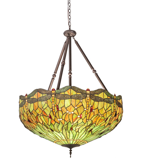 Meyda Tiffany Tiffany Hanginghead Dragonfly 30283 Pendant Light - Antique