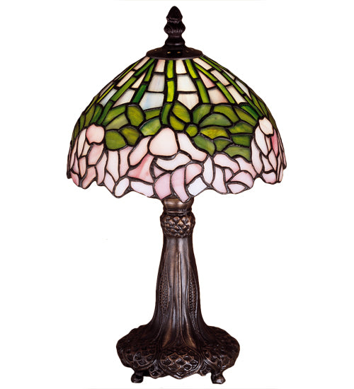 Meyda Tiffany Lighting 30312 Tiffany Cabbage Rose One Light Mini Lamp Lamp Bronze / Dark