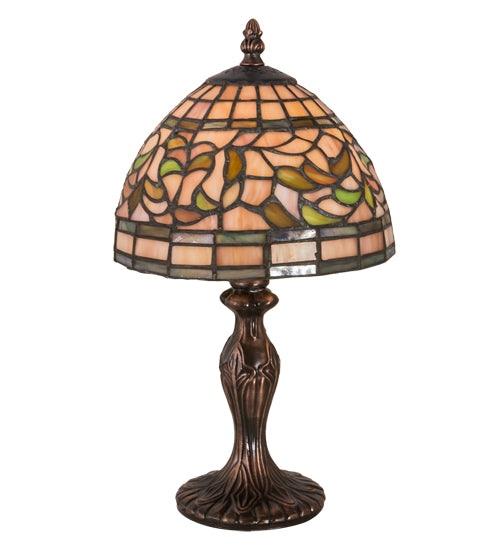 Meyda Tiffany Lighting 30314 Tiffany Turning Leaf One Light Table Lamp Lamp Bronze / Dark