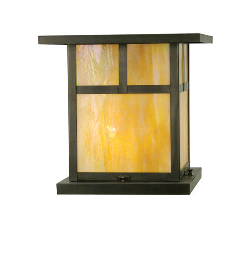 Meyda Tiffany Lighting 30319 Hyde Park Two Light Pier Mount Outdoor Bronze / Dark