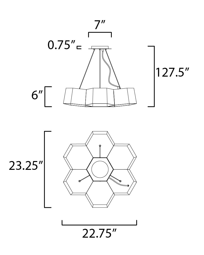 Maxim Honeycomb 30337BKGLD Pendant Light - Black / Gold