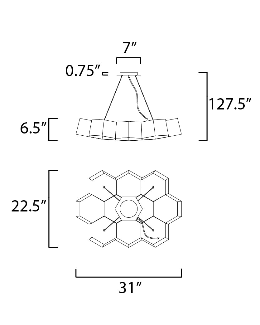 Maxim Honeycomb 30338BKGLD Pendant Light - Black / Gold