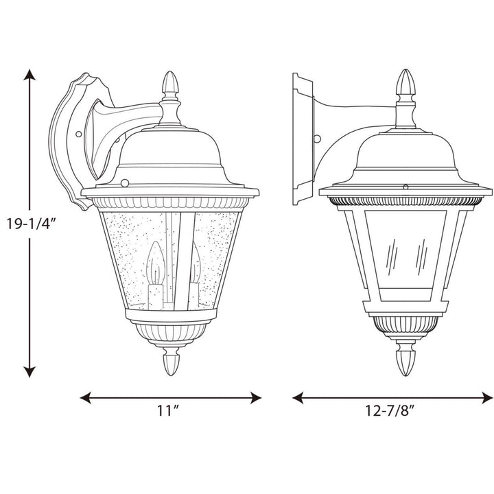 Progress Lighting P5864-20 Westport Two Light Wall Lantern Outdoor Bronze / Dark