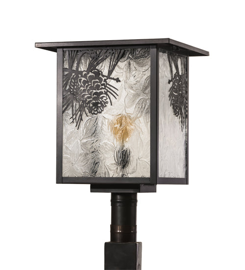 Meyda Tiffany Lighting 30388 Hyde Park One Light Post Mount Outdoor Bronze / Dark