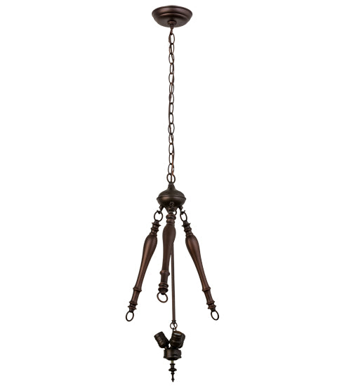 Meyda Tiffany Lighting 30459 Revival Three Light Pendant Hardware Utility Light Bronze / Dark