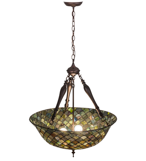 Meyda Tiffany Fishscale 30466 Pendant Light - Polished Brass