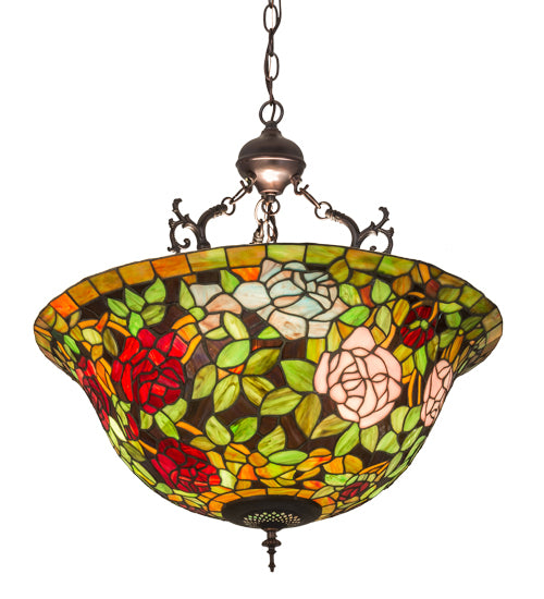 Meyda Tiffany Tiffany Rosebush 30469 Pendant Light - Craftsman Brown