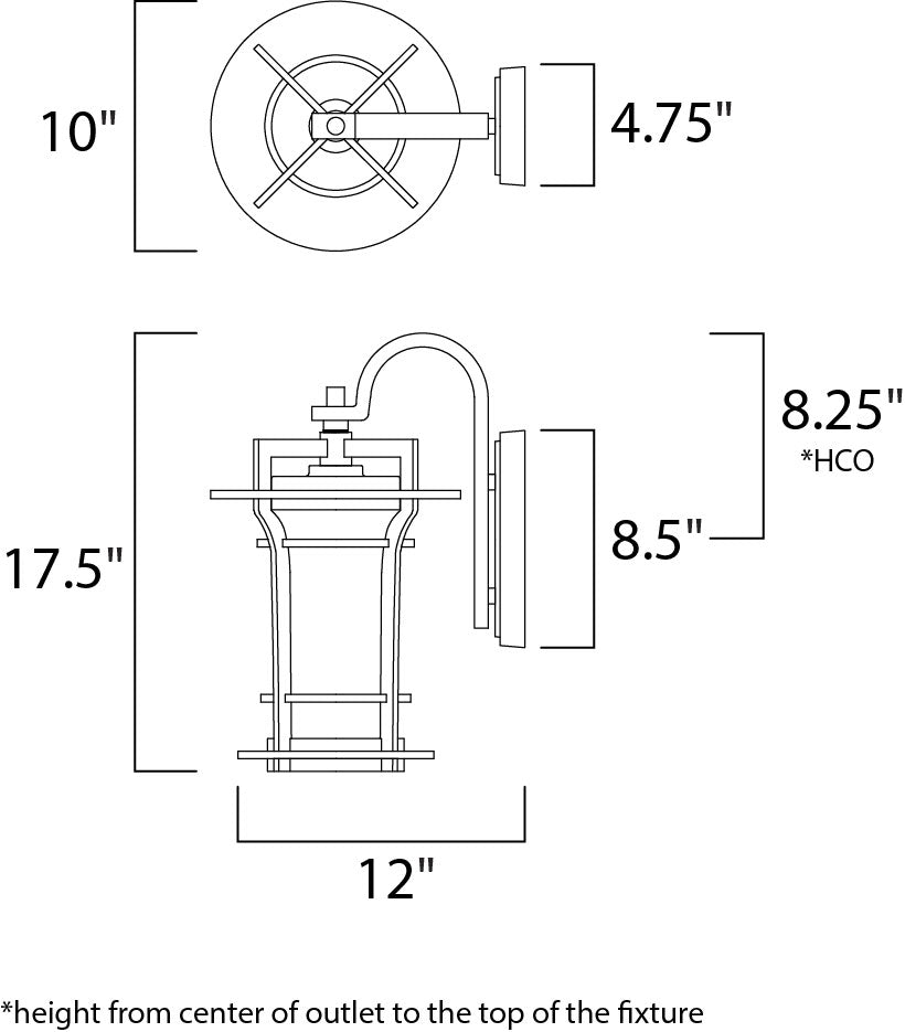 Maxim Lighting 30485WGBO  Oakville Outdoor Black Oxide