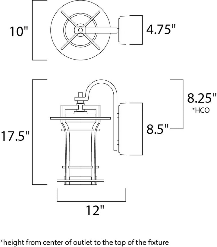 Maxim Lighting 30485WGBO  Oakville Outdoor Black Oxide