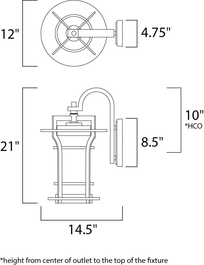 Maxim Lighting 30486WGBO  Oakville Outdoor Black Oxide