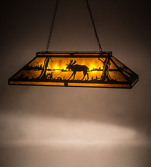 Meyda Tiffany Moose At Lake 30488 Pendant Light - Wrought Iron