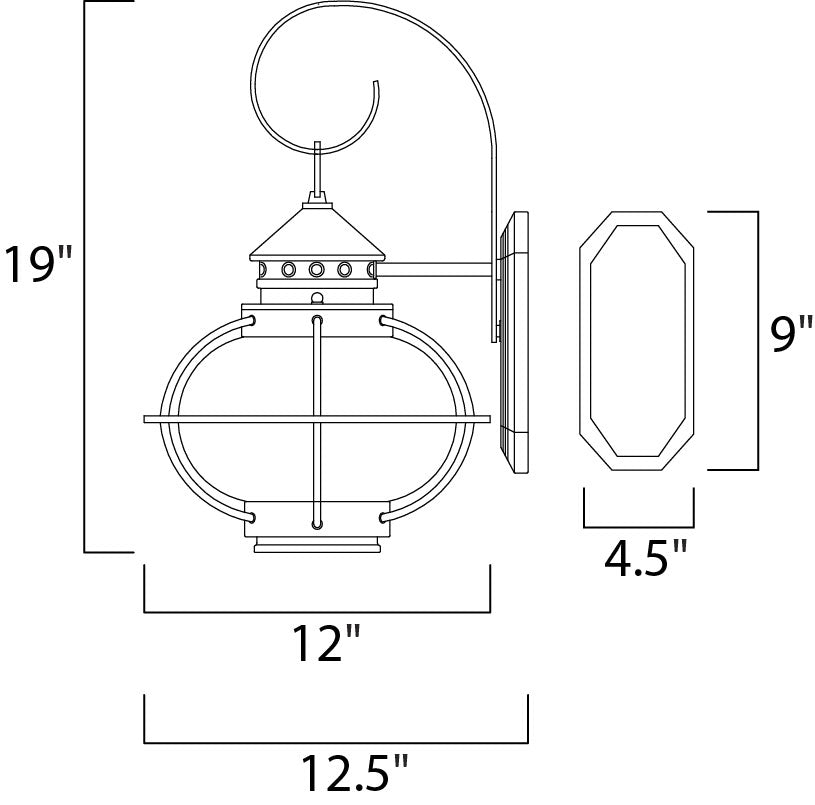 Maxim Lighting 30503CDOI  Portsmouth Outdoor Oil Rubbed Bronze